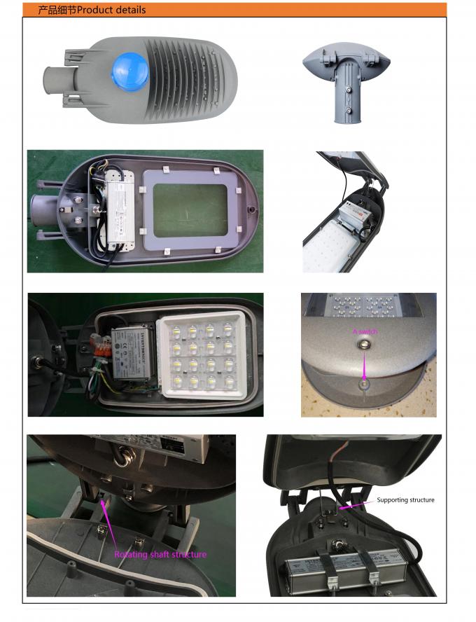 Reforço traseiro da irradiacão da estrutura de poupança de energia dos dispositivos elétricos de iluminação 50w da estrada 2