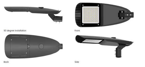 Luzes de rua modernas fabricadas em alumínio 220v com vidro temperado sensor inteligente de 5 mm