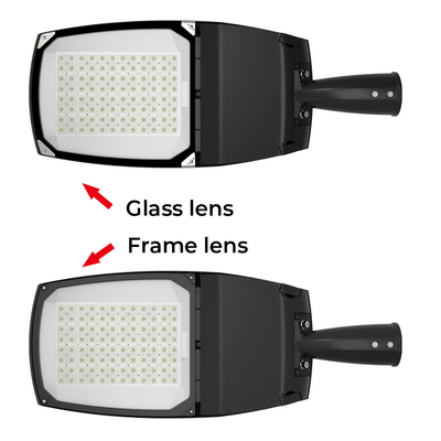 50w 100w luzes de rua led ao ar livre com armação de vidro ótica para todas as estradas