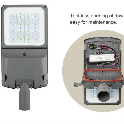 Lâmpadas de rua LED de exterior de cor preta com classificação IP65 com eficiência de 130-190lm/W