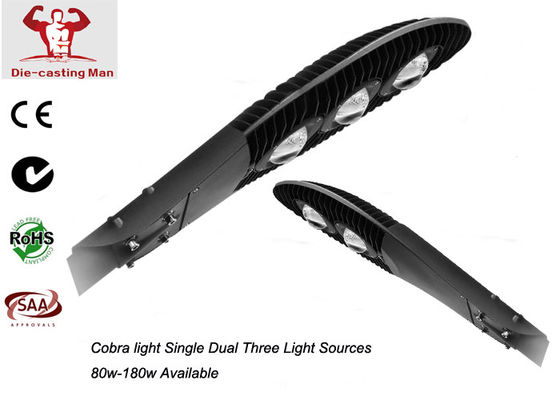 180W High Power Triple Light Sources Aluminum Die Cast LED Street Light Housing Black Color for Main Street Roadway