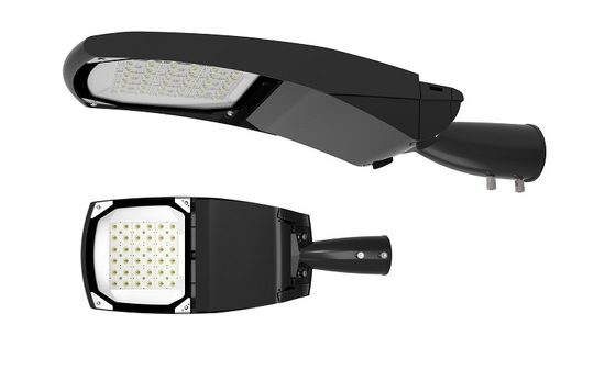 Luz de rua conduzida de alumínio 140lm/W preto da carcaça do dado IP66 4000k Ra70